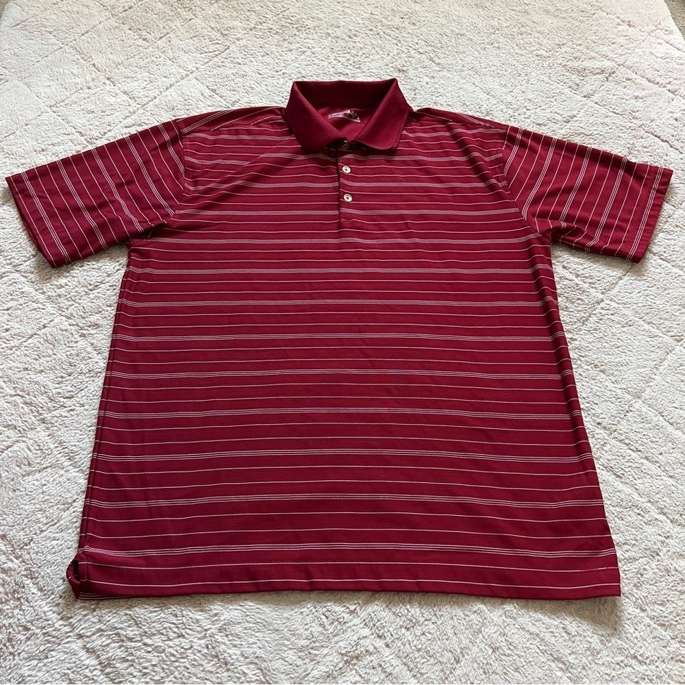 Nike Golf Striped Polo Athleisure Performance Workout Preppy Minimalist Size L